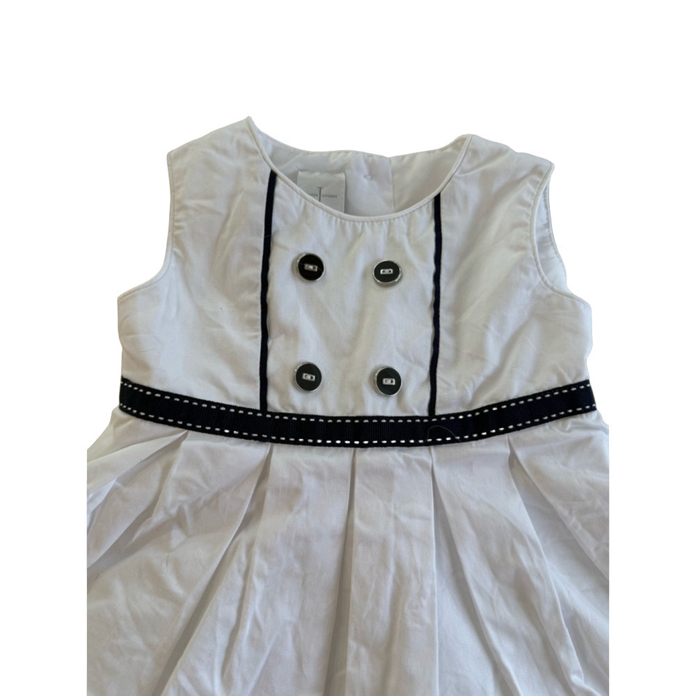 Baby Girl's Jasper Conran Junior Dress Size 12-18M White & Navy sailor - Picture 2 of 6